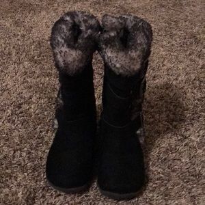 Toddler girls black zip up boots